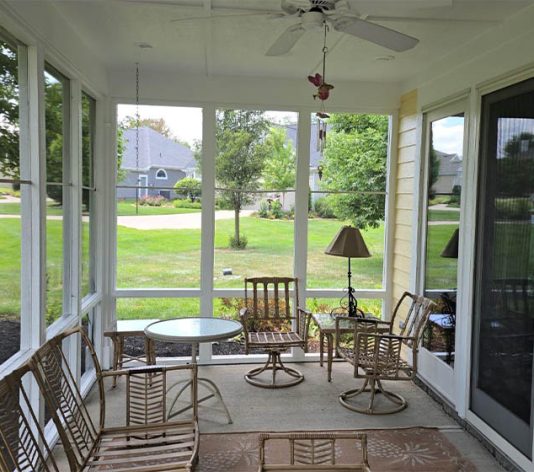 interior view of patio after freshly painted