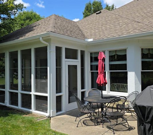 back patio of residential home after exterior painting